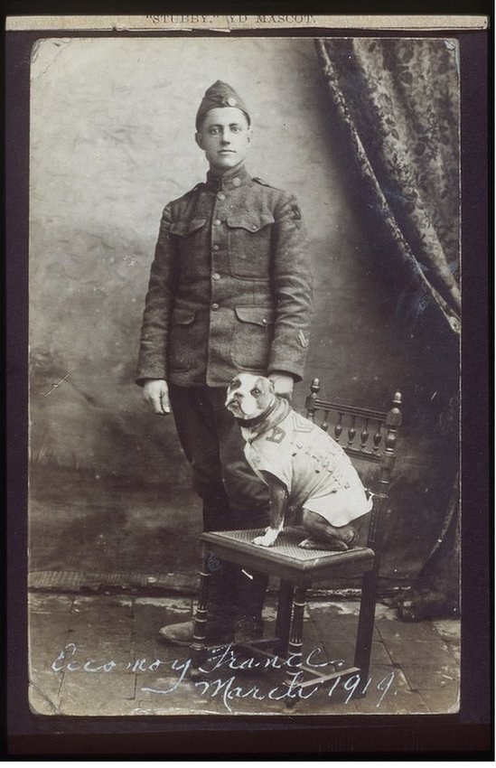 Sergeant Stubby with Corporal J. Robert Conroy