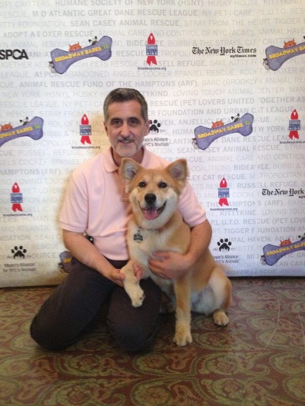 Bill Berloni with Marti, the rescue who plays Sandy in the upcoming film version of Annie