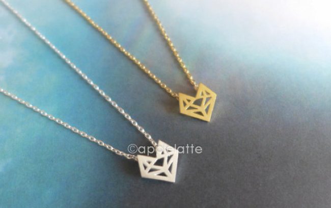 origami fox necklace