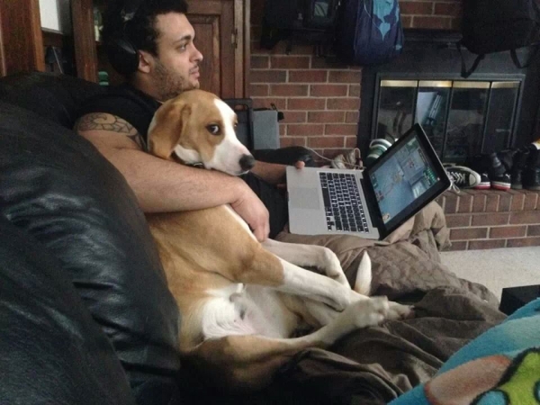 dog-girlfriend-couch