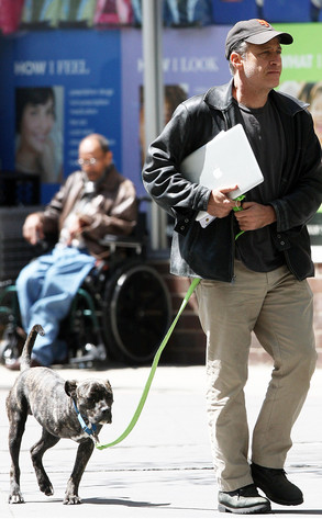 Jon Stewart and dog