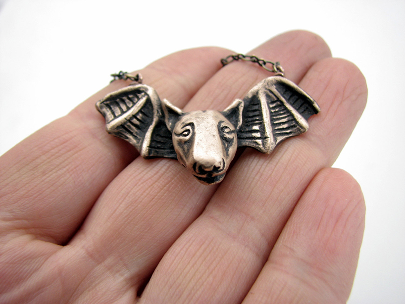 Bull Terrier Bat Dog Necklace