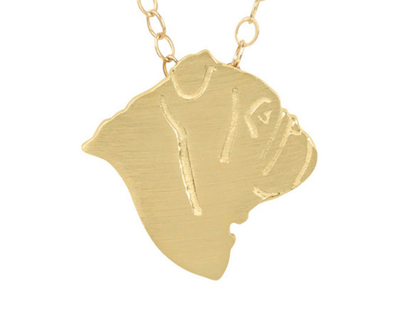 Gold Plated Bulldog Necklace