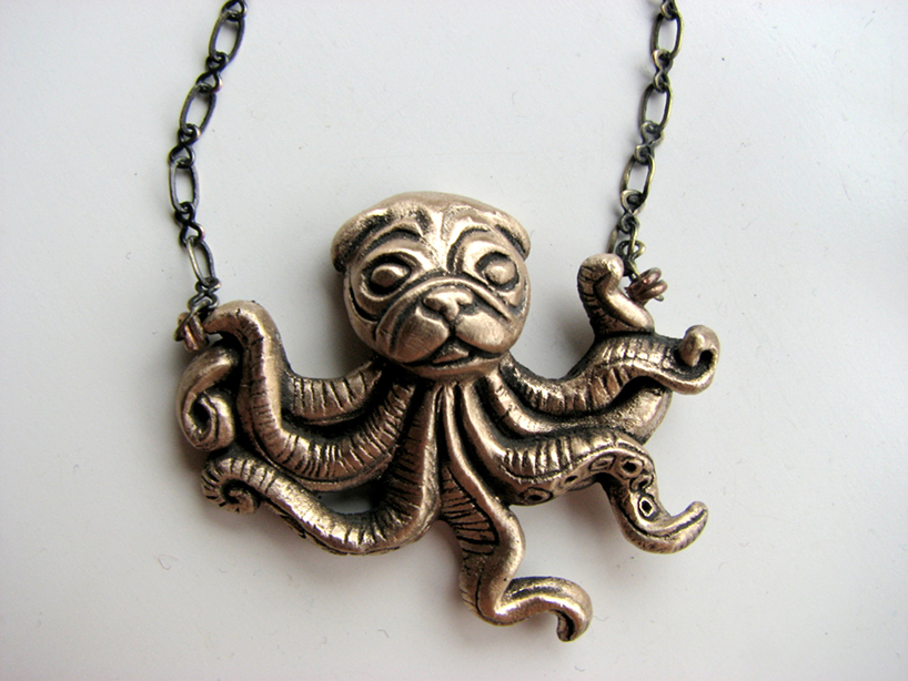 Pug Octopus Necklace