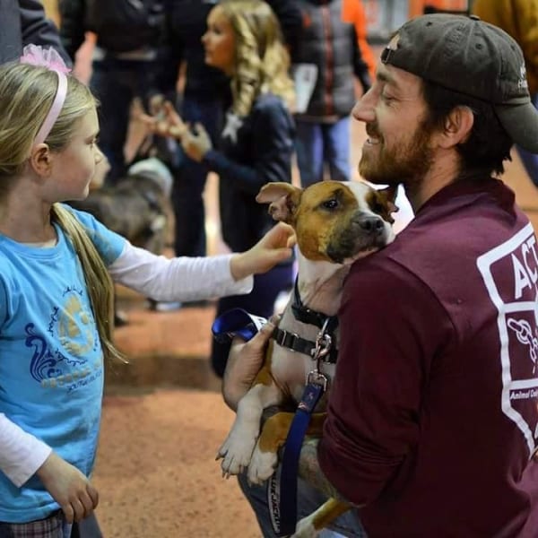 Calm and loving among hundreds and even thousands of people, Belle recently greeted all the Columbus Blue Jackets guests at a recent NHL game