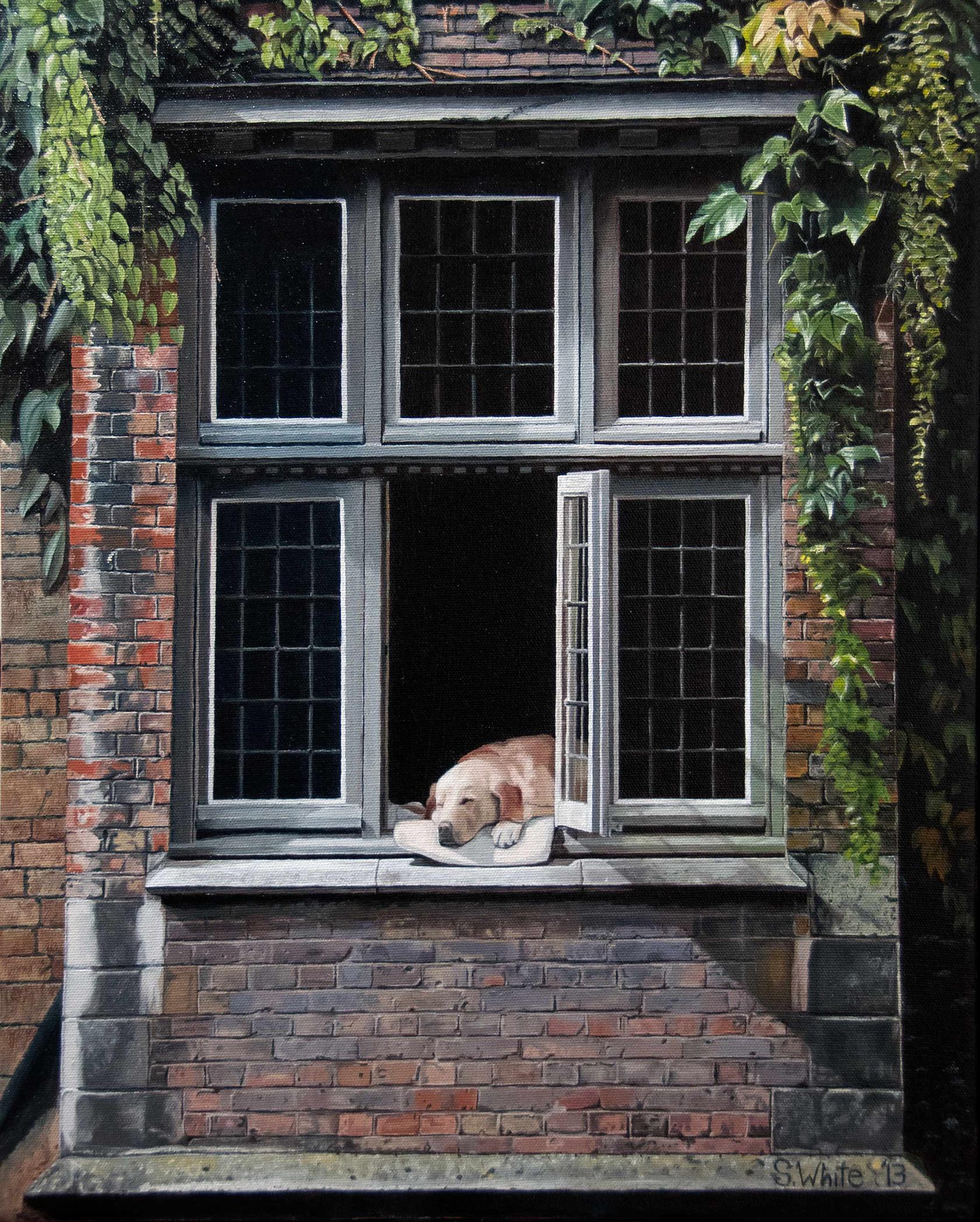 oil painting of fidele "the dog of bruges"