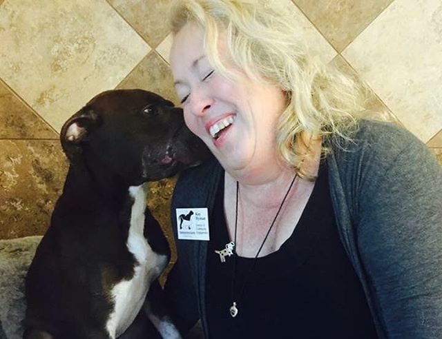 Kay Hyman with famous CAS rescue, Caitlyn!