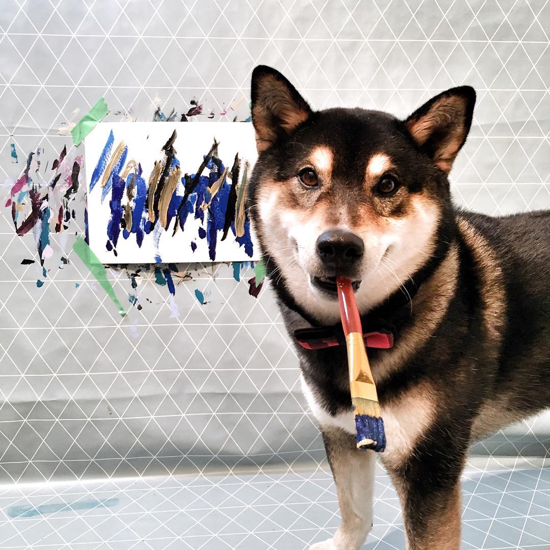shiba inu painting dog artwork