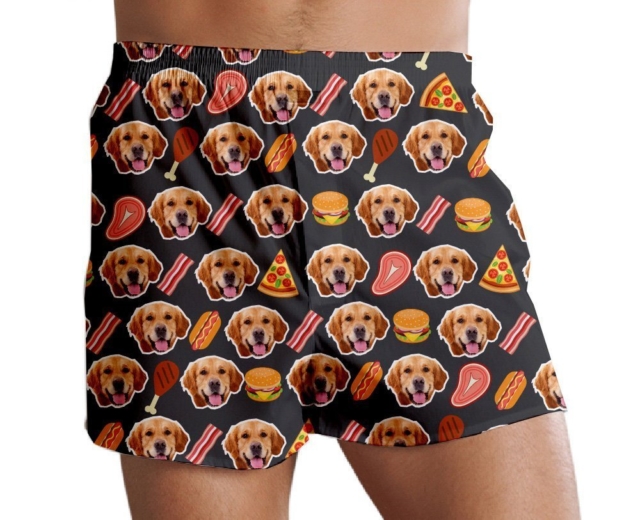 guy wearing dog boxers