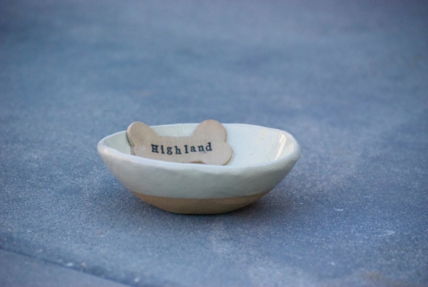stoneware dog bowl