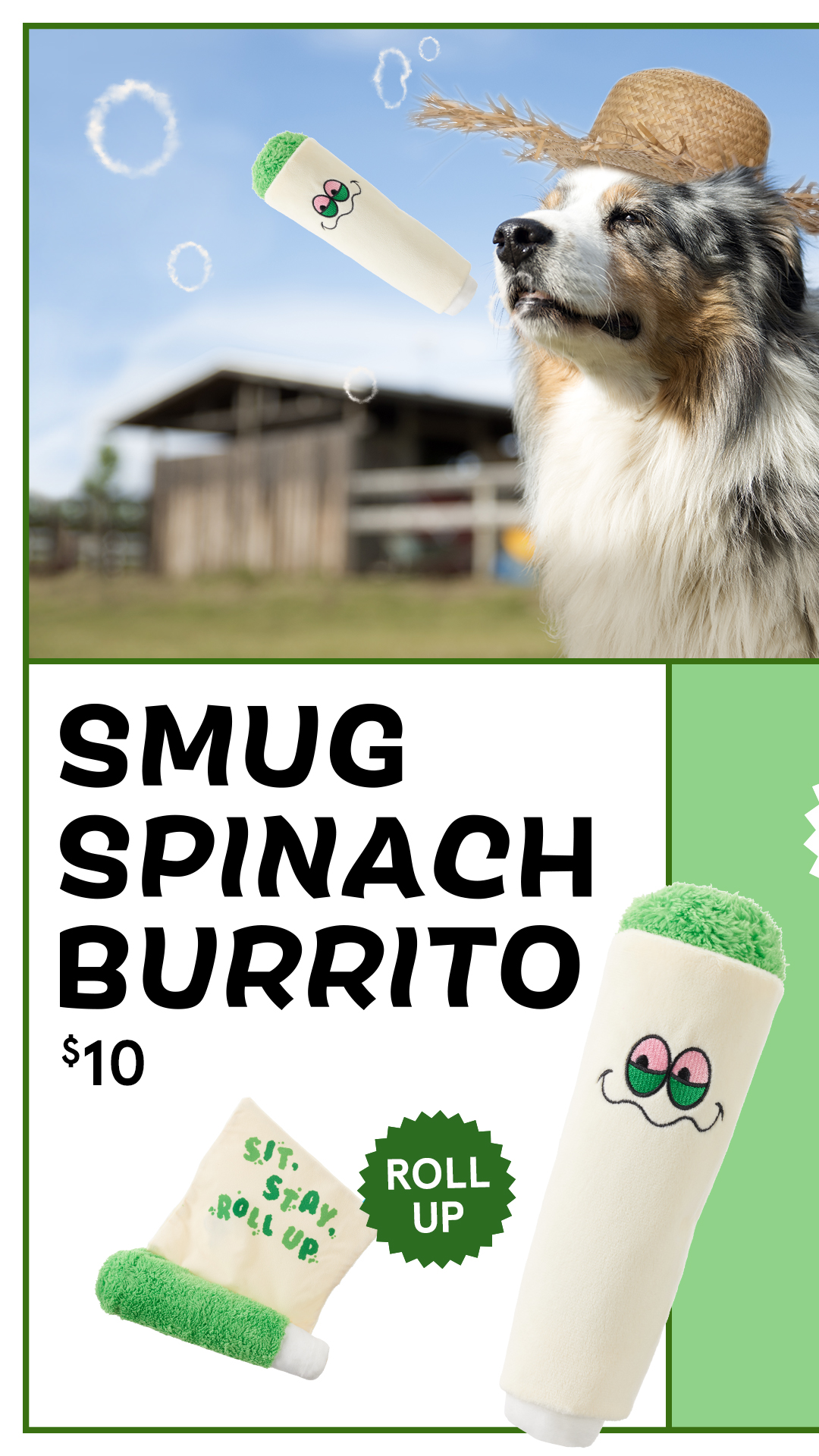 barkbox 420 weed toys smug spinach burrito