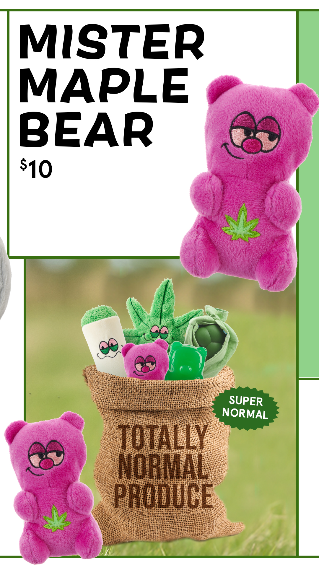 barkbox 420 weed toys mister maple bear