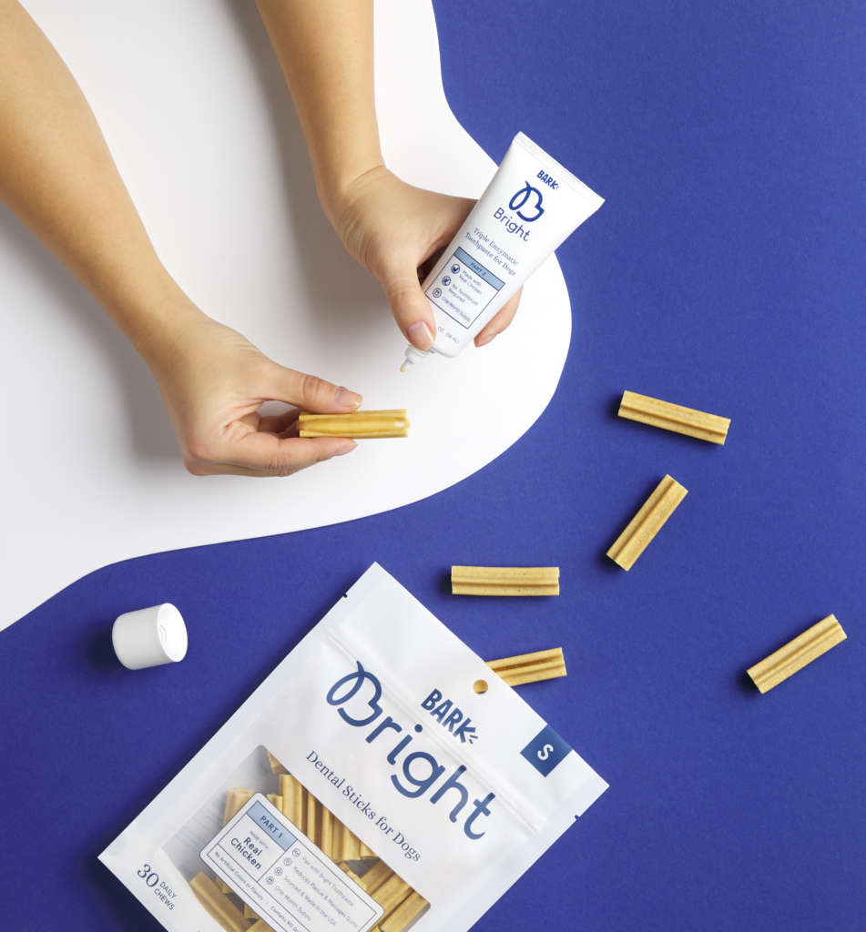 picture of bark bright toothpaste and dental chew