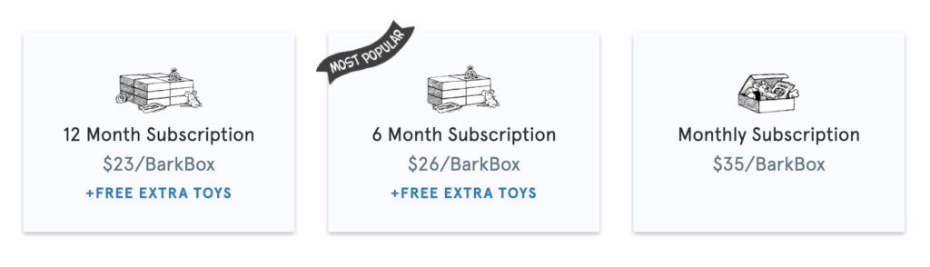 subscription options for barkbox