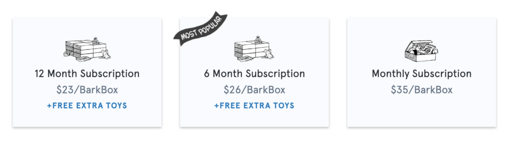 Barkbox store subscription options