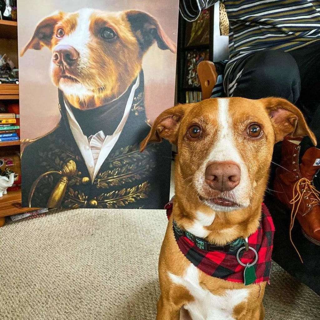 crown and portrait custom dog portrait example