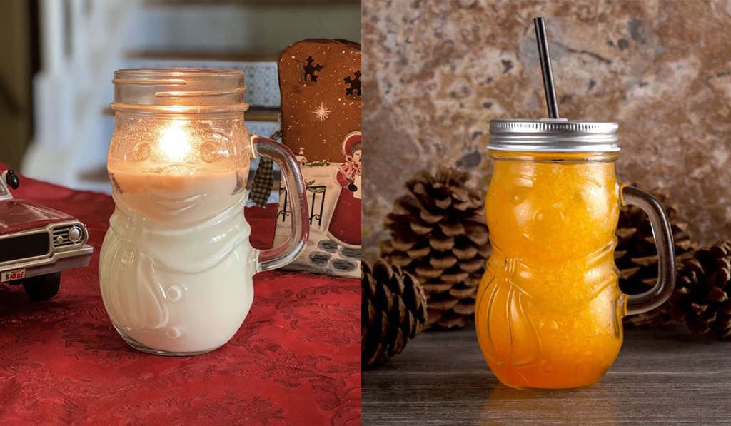 Snowman candle and jar from A-Z candles