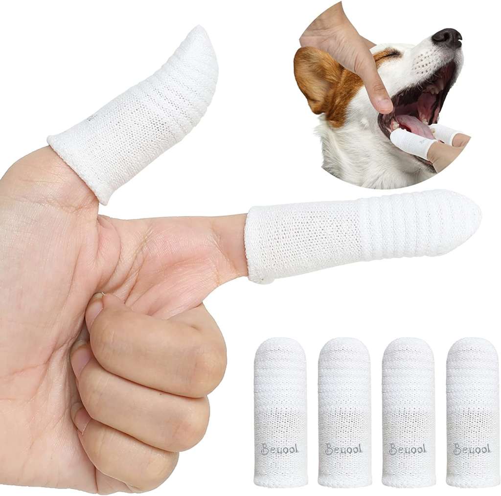 fabric dog toothbrushes that slip onto a finger
