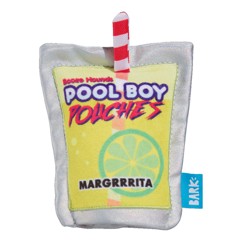 boozehound juice pouch dog toy from Pool Party themed barkbox