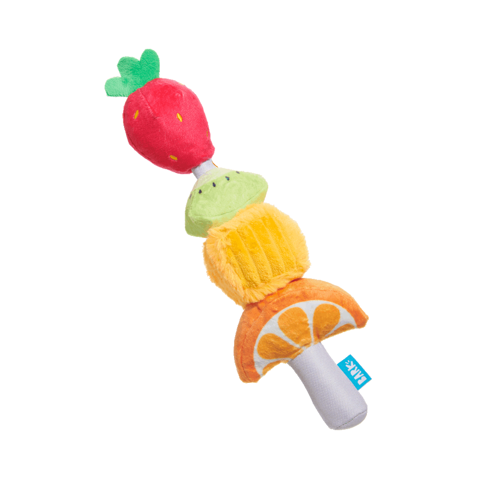 fruit sniffs-kebab dog toy from Pool Party themed barkbox