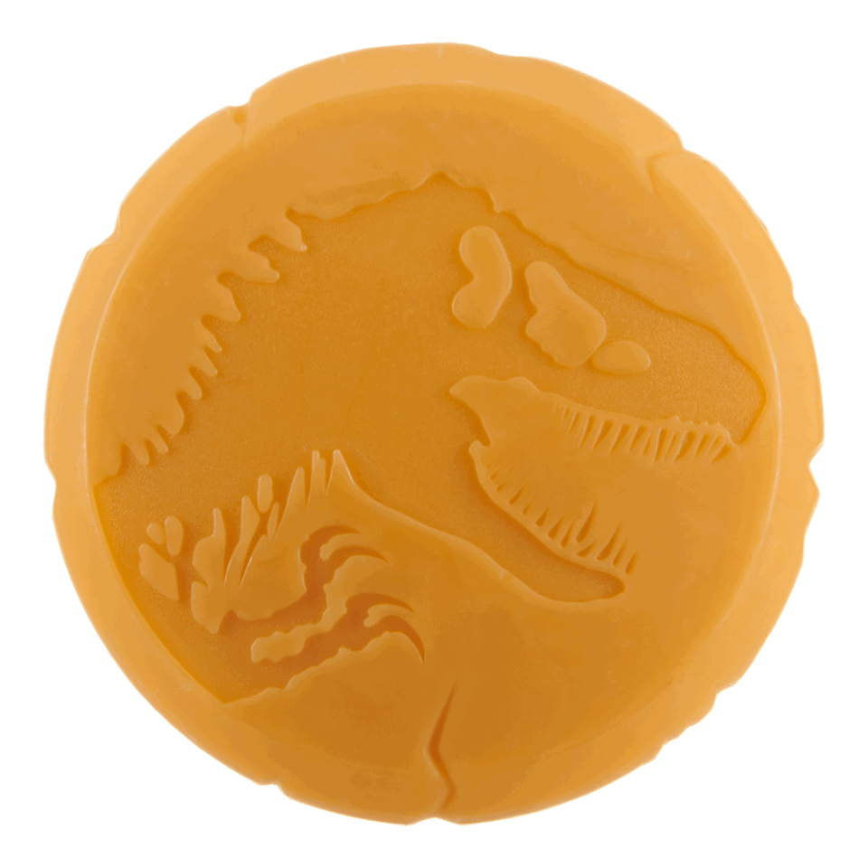 jurassic park logo toy from super chewer box