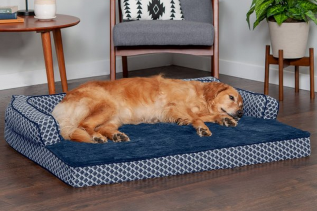 FurHaven Comfy Couch Cooling Gel Dog Bed w/ Removable Cover